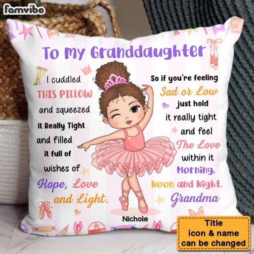 Personalized Gift For Granddaughter Hug This Ballerina Pillow