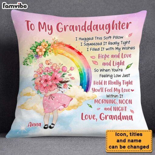 Personalized Gift For Granddaughter Hug This Flower Pillow