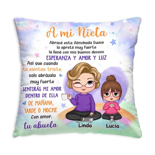 Personalized Gift For Granddaughter Hug This Spanish Pillow