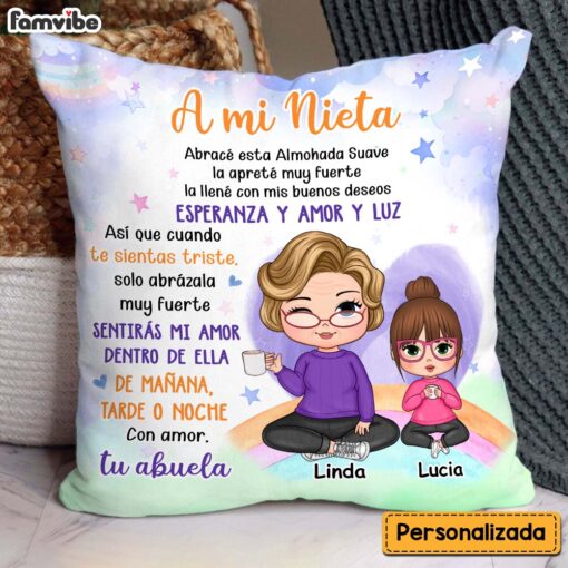 Personalized Gift For Granddaughter Hug This Spanish Pillow