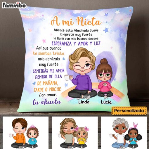 Personalized Gift For Granddaughter Hug This Spanish Pillow