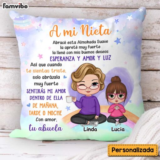 Personalized Gift For Granddaughter Hug This Spanish Pillow