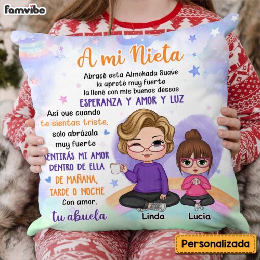 Personalized Gift For Granddaughter Hug This Spanish Pillow