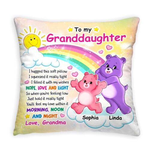 Personalized Gift For Granddaughter Huggable Bear Pillow