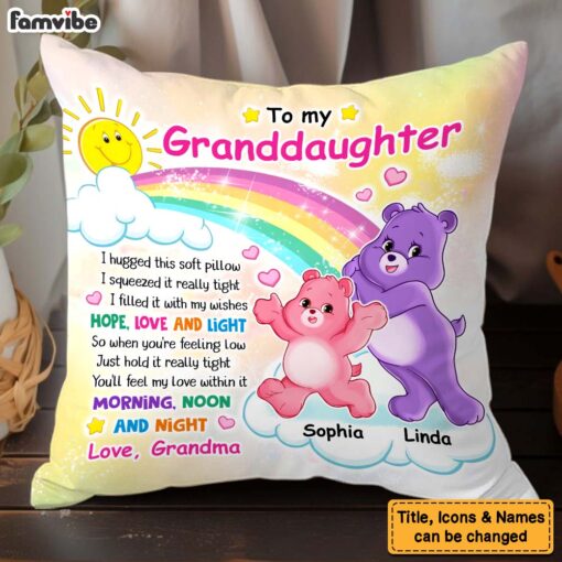 Personalized Gift For Granddaughter Huggable Bear Pillow