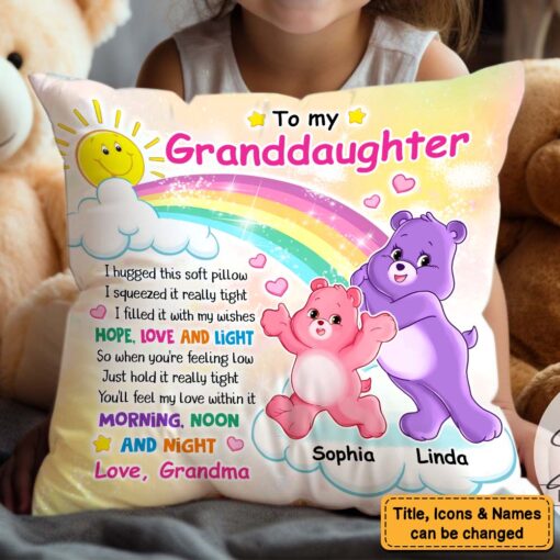 Personalized Gift For Granddaughter Huggable Bear Pillow