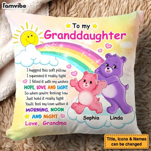 Personalized Gift For Granddaughter Huggable Bear Pillow