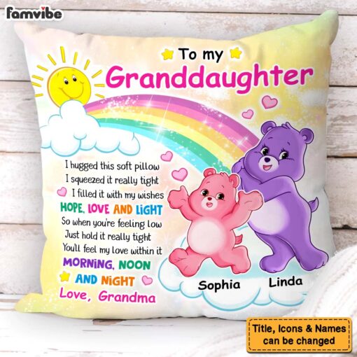 Personalized Gift For Granddaughter Huggable Bear Pillow