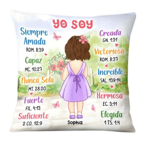 Personalized Gift For Granddaughter I Am Bible Verses Spanish Pillow