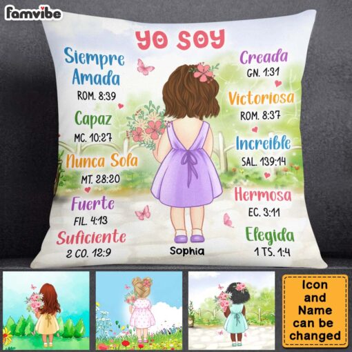 Personalized Gift For Granddaughter I Am Bible Verses Spanish Pillow