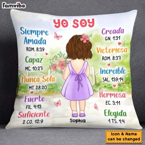 Personalized Gift For Granddaughter I Am Bible Verses Spanish Pillow