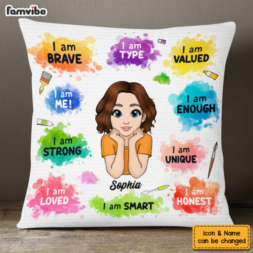 Personalized Gift For Granddaughter I Am Brave Pillow