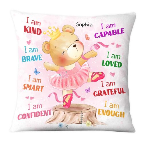 Personalized Gift For Granddaughter I Am Cute Ballerina Bear Pillow