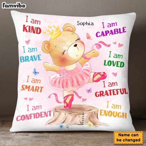 Personalized Gift For Granddaughter I Am Cute Ballerina Bear Pillow