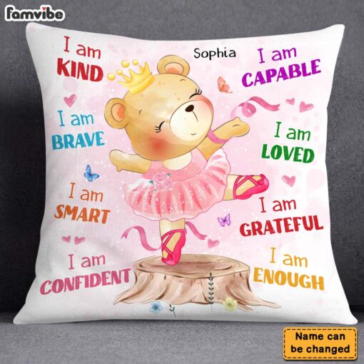 Personalized Gift For Granddaughter I Am Cute Ballerina Bear Pillow