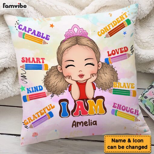 Personalized Gift For Granddaughter I Am Kind Affirmation Pillow