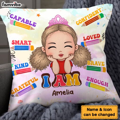 Personalized Gift For Granddaughter I Am Kind Affirmation Pillow