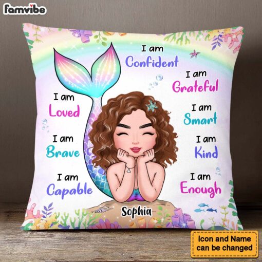 Personalized Gift For Granddaughter I Am Kind Mermaid Pillow