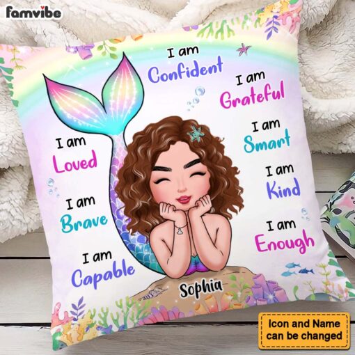 Personalized Gift For Granddaughter I Am Kind Mermaid Pillow