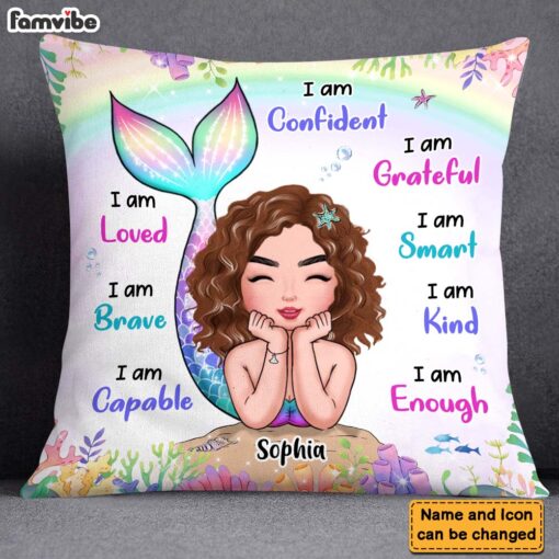 Personalized Gift For Granddaughter I Am Kind Mermaid Pillow