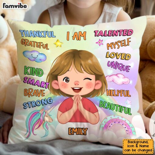 Personalized Gift For Granddaughter I Am Kind Smart Pillow