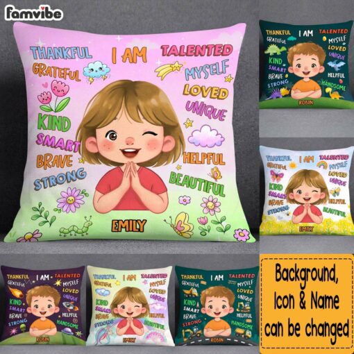 Personalized Gift For Granddaughter I Am Kind Smart Pillow