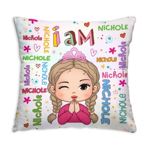 Personalized Gift For Granddaughter I Am Name Letters Pillow