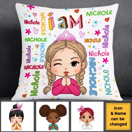 Personalized Gift For Granddaughter I Am Name Letters Pillow