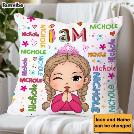 Personalized Gift For Granddaughter I Am Name Letters Pillow