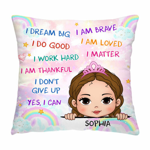 Personalized Gift For Granddaughter I Dream Big Pillow