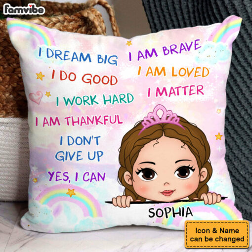 Personalized Gift For Granddaughter I Dream Big Pillow