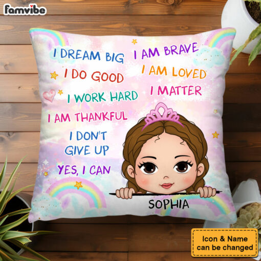 Personalized Gift For Granddaughter I Dream Big Pillow