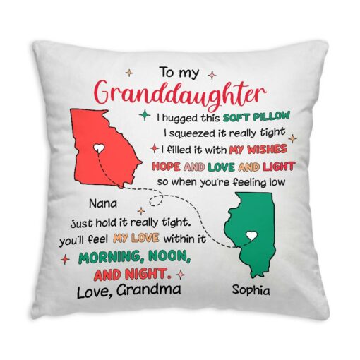 Personalized Gift For Granddaughter I Hugged This Soft Pillow