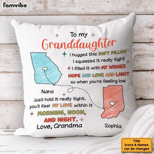 Personalized Gift For Granddaughter I Hugged This Soft Pillow