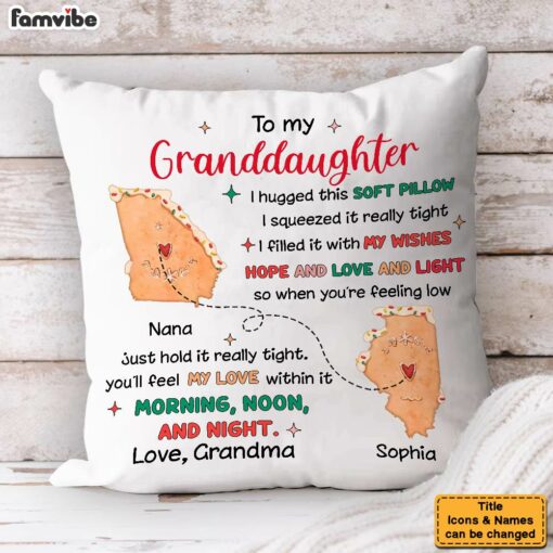 Personalized Gift For Granddaughter I Hugged This Soft Pillow