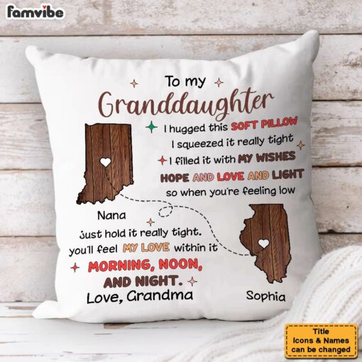 Personalized Gift For Granddaughter I Hugged This Soft Pillow