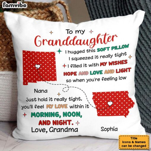 Personalized Gift For Granddaughter I Hugged This Soft Pillow