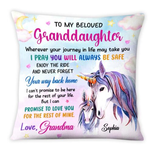 Personalized Gift For Granddaughter I Pray You Will Always Be Safe Pillow