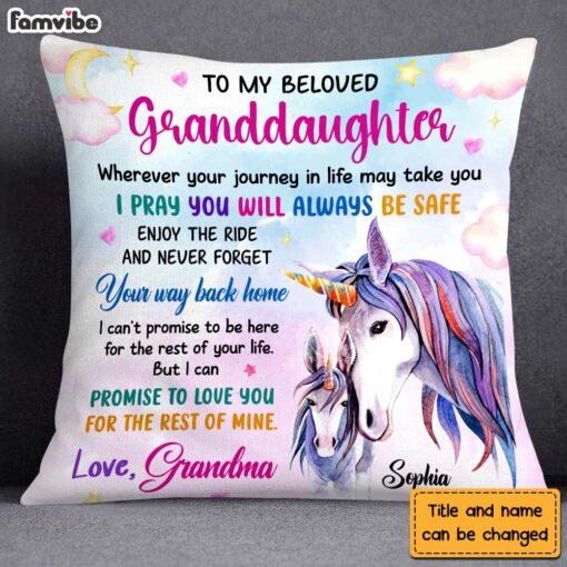 Personalized Gift For Granddaughter I Pray You Will Always Be Safe Pillow