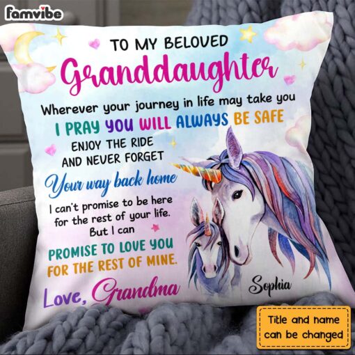 Personalized Gift For Granddaughter I Pray You Will Always Be Safe Pillow