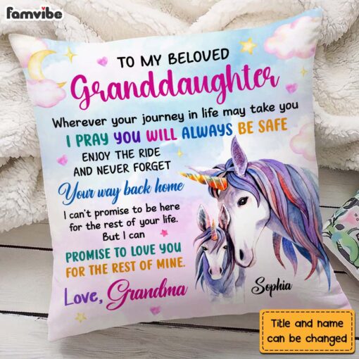 Personalized Gift For Granddaughter I Pray You Will Always Be Safe Pillow