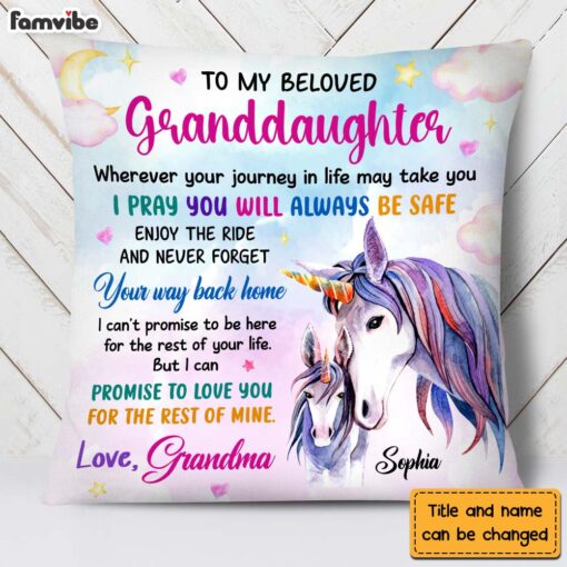 Personalized Gift For Granddaughter I Pray You Will Always Be Safe Pillow