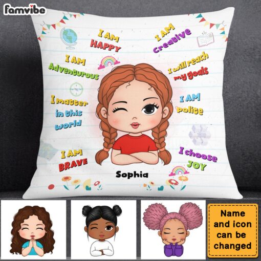 Personalized Gift For Granddaughter I am Happy Pillow