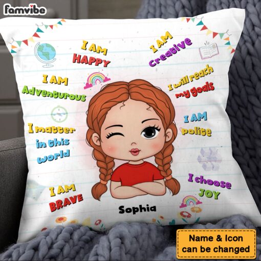 Personalized Gift For Granddaughter I am Happy Pillow