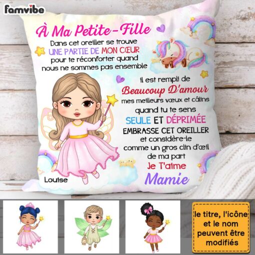 Personalized Gift For Granddaughter Little Fairy Princess French Pillow