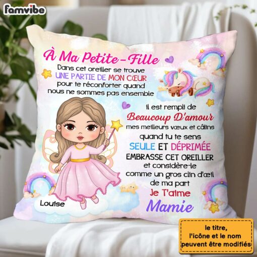 Personalized Gift For Granddaughter Little Fairy Princess French Pillow