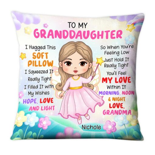 Personalized Gift For Granddaughter Little Fairy Princess Pillow