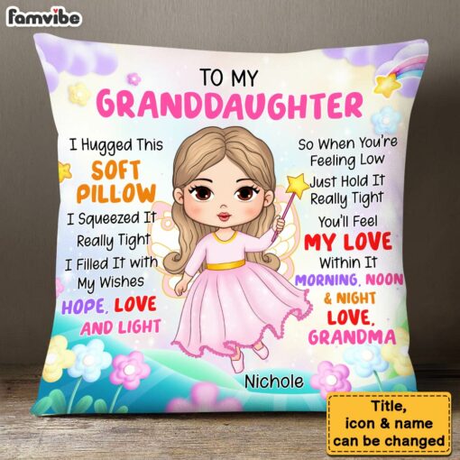 Personalized Gift For Granddaughter Little Fairy Princess Pillow