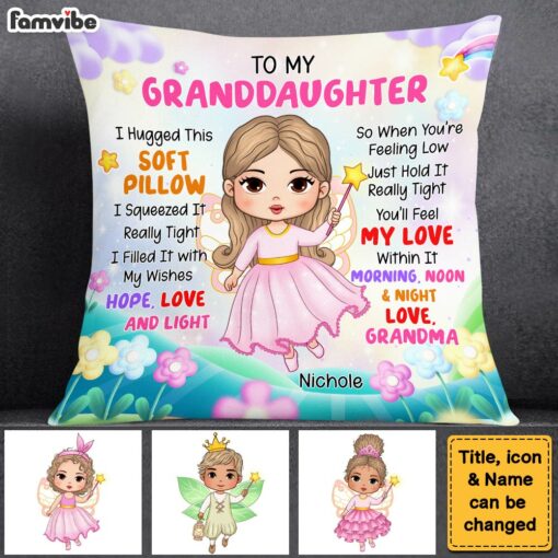 Personalized Gift For Granddaughter Little Fairy Princess Pillow