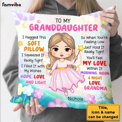 Personalized Gift For Granddaughter Little Fairy Princess Pillow